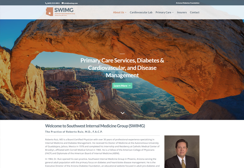 SWIMG website desktop graphic