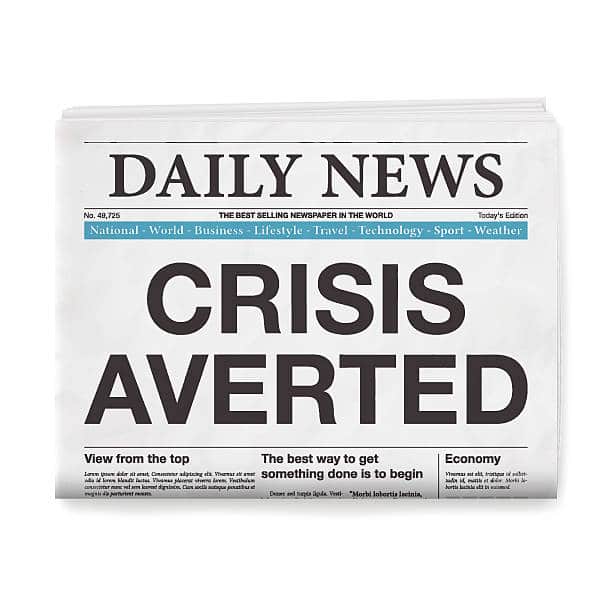 daily news newspaper graphic crisis averted
