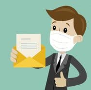 Cartoon man with letter