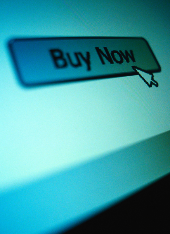 Close-up of a Buy Now button on a website during holiday shopping