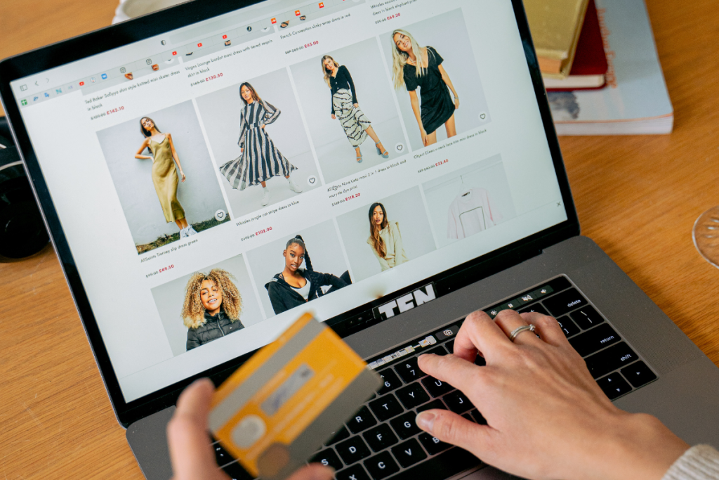 Holiday shopper browsing an online store on a laptop during the Q4 shopping season