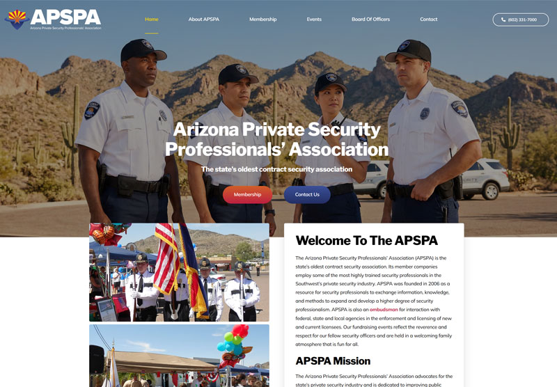 Arizona Private Security Professionals’ Association website